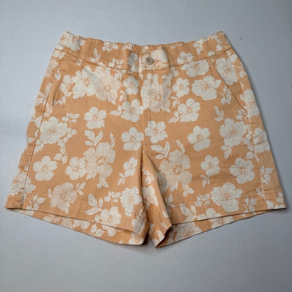 JACHS Girlfriend Pants - JACHS Girlfriend Floral Peach Women's Chino Shorts
